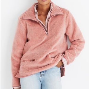 Madewell Pink Sherpa Popover Top